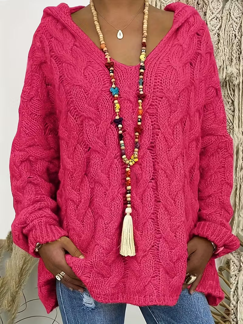 ISLA – CHUNKY KNIT HOODED SWEATER