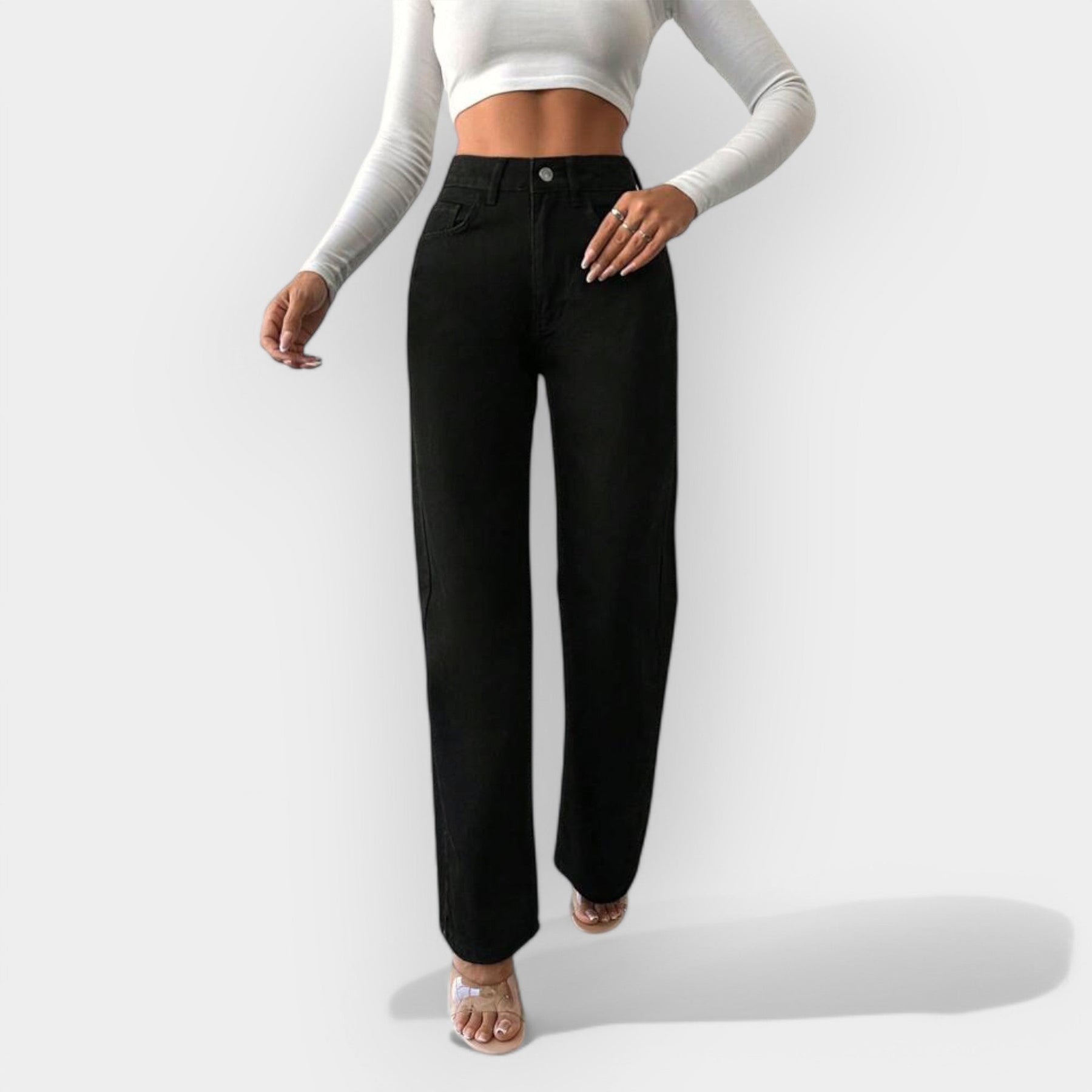 Wide Leg High-Waisted Jeans