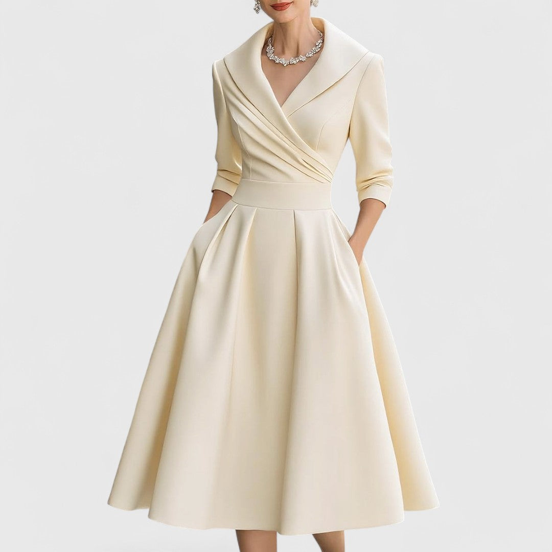 Women's Solid Satin Midi Dress