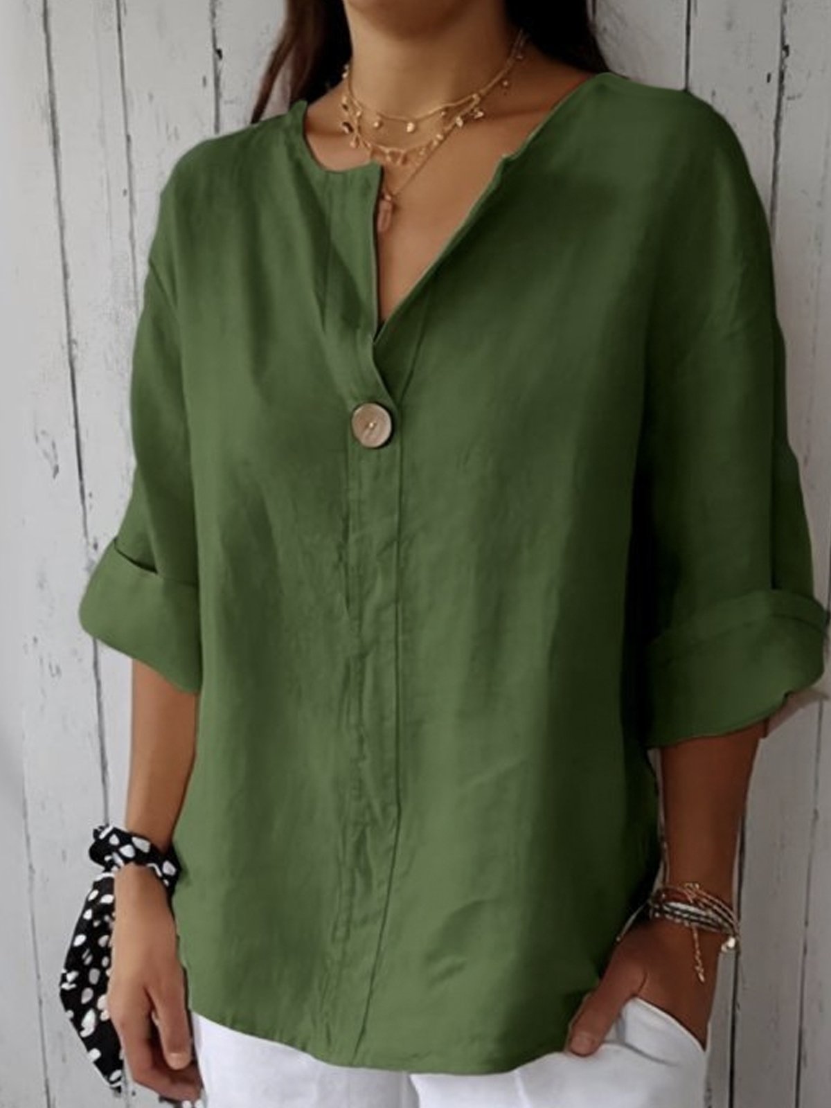 Aria | Casual Short Sleeve V-Neck Blouse