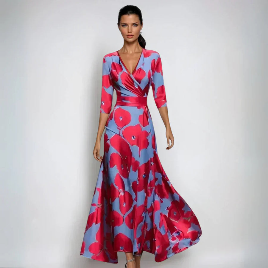 Eliana™ | Elegant Floral A-Line Dress