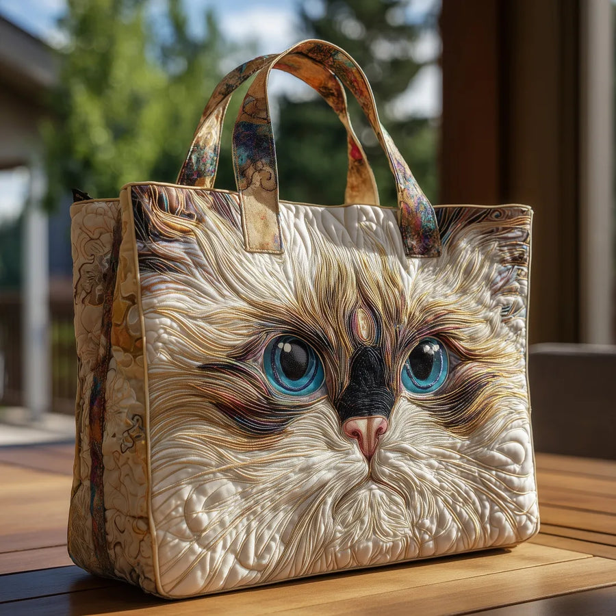 Handmade Bag - White Cat