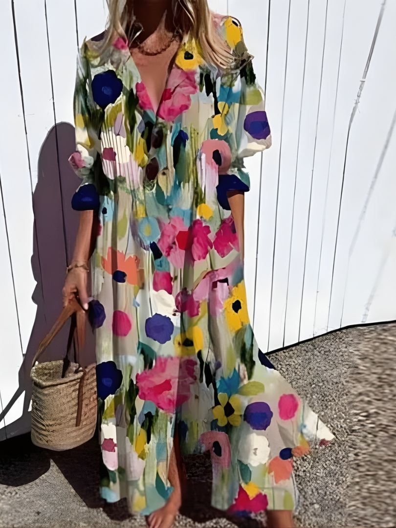 Faryvella™ | Artistic Pattern Casual Maxi Dress