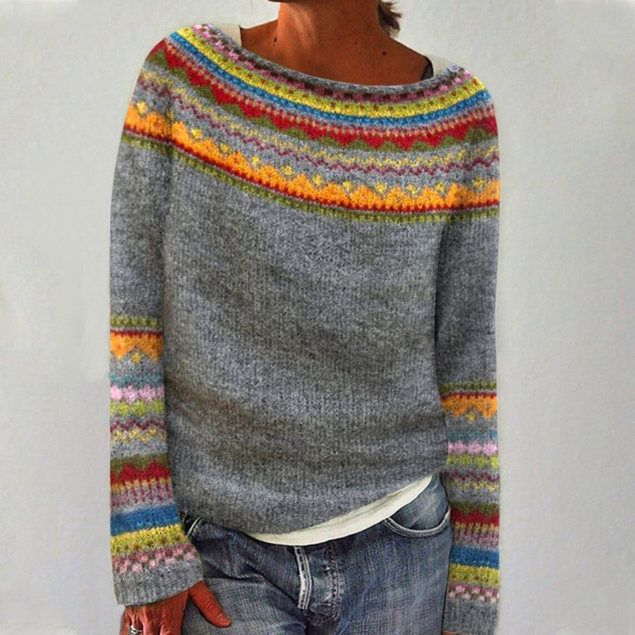 Retro Nordic Pattern Fall Sweater
