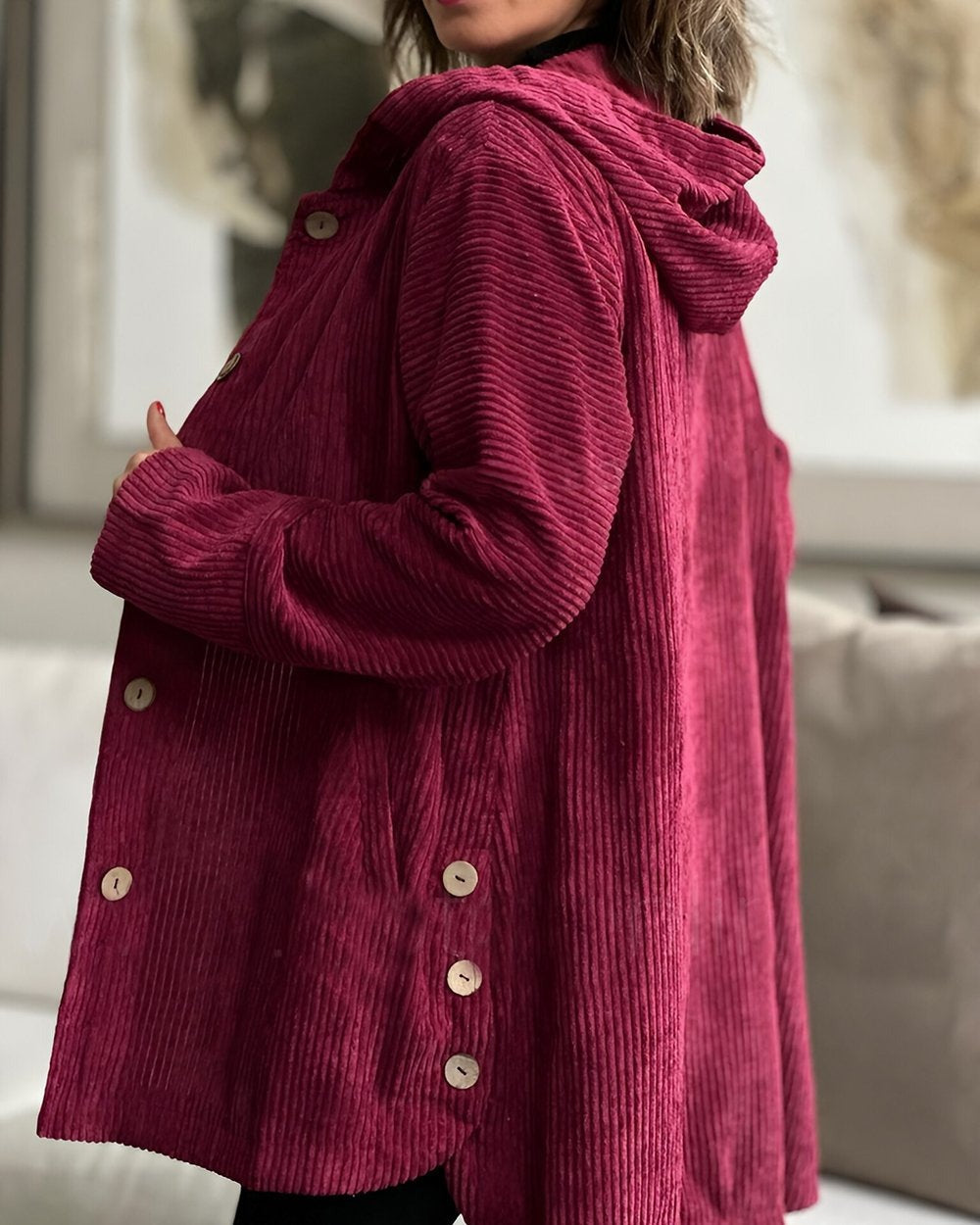 Lydia™ - Cozy Corduroy Hooded Jacket