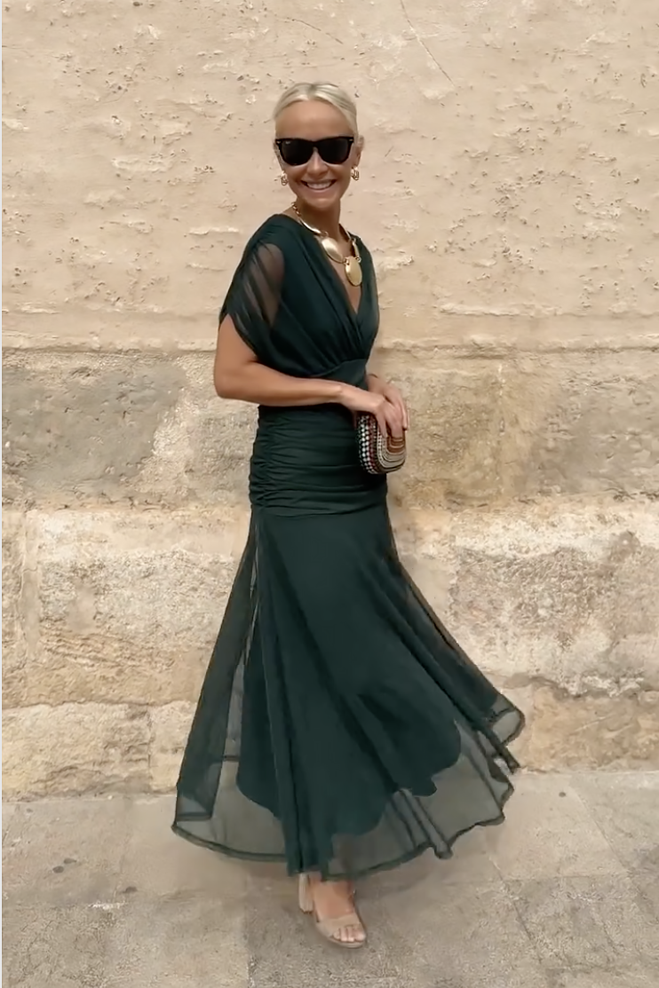 Henrietta™ | Elegant Floral Maxi Dress for Women – V-Neck Party Outfit