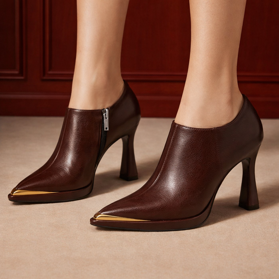 Aurelia Leather Heeled Boots