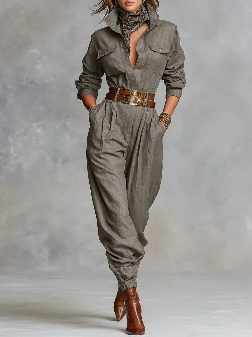 Megan | Linen-Cotton Jumpsuit