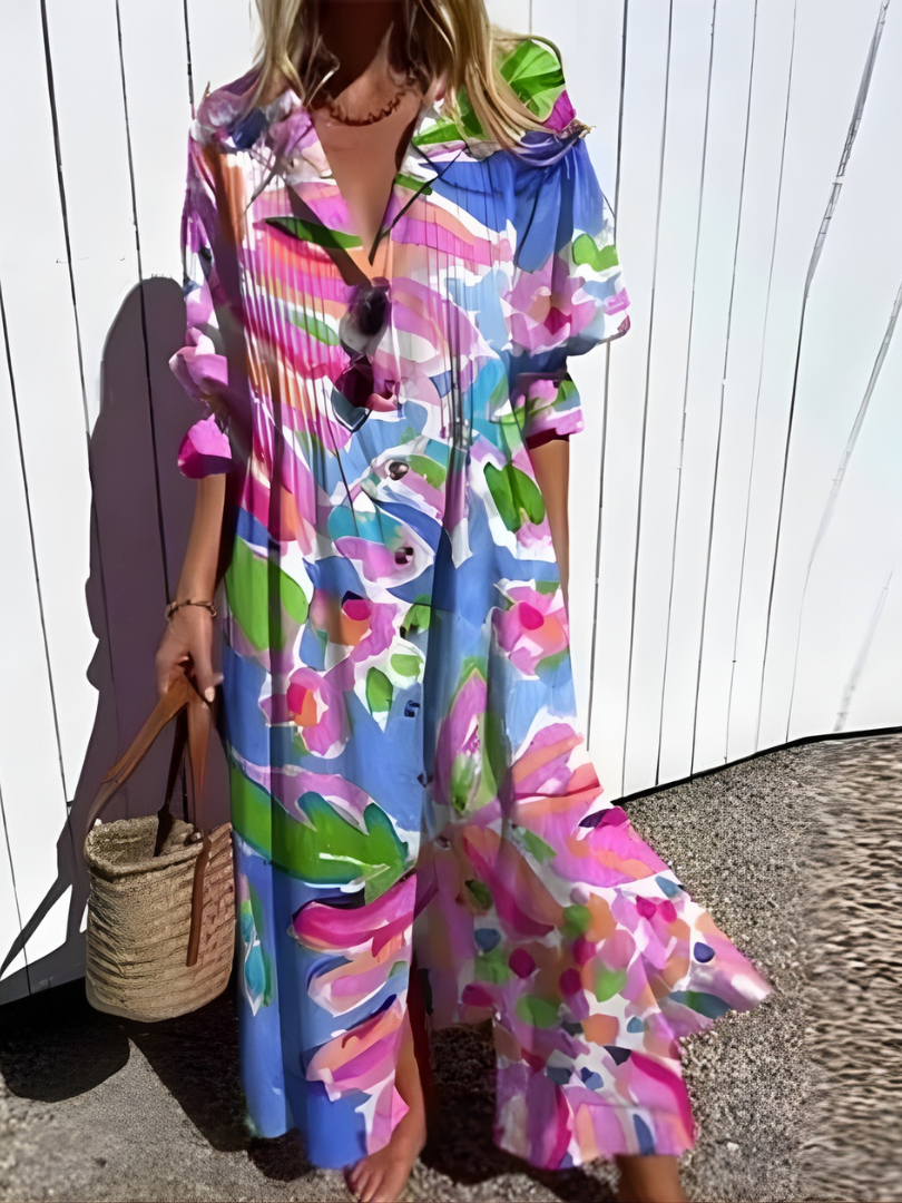Faryvella™ | Artistic Pattern Casual Maxi Dress