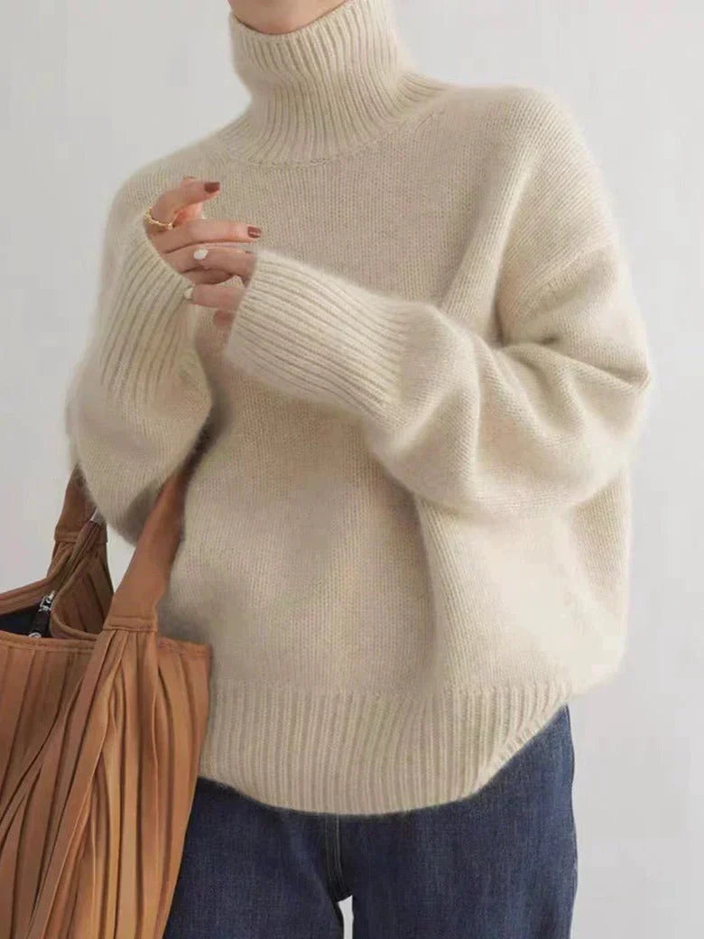 High Collar Loose Knitted Sweater