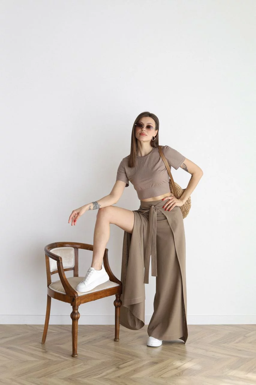 ROXY - WIDE LEG LINEN PANTS
