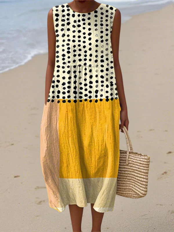 Juniper™ | Polka Colorblock Midi Dress for Women