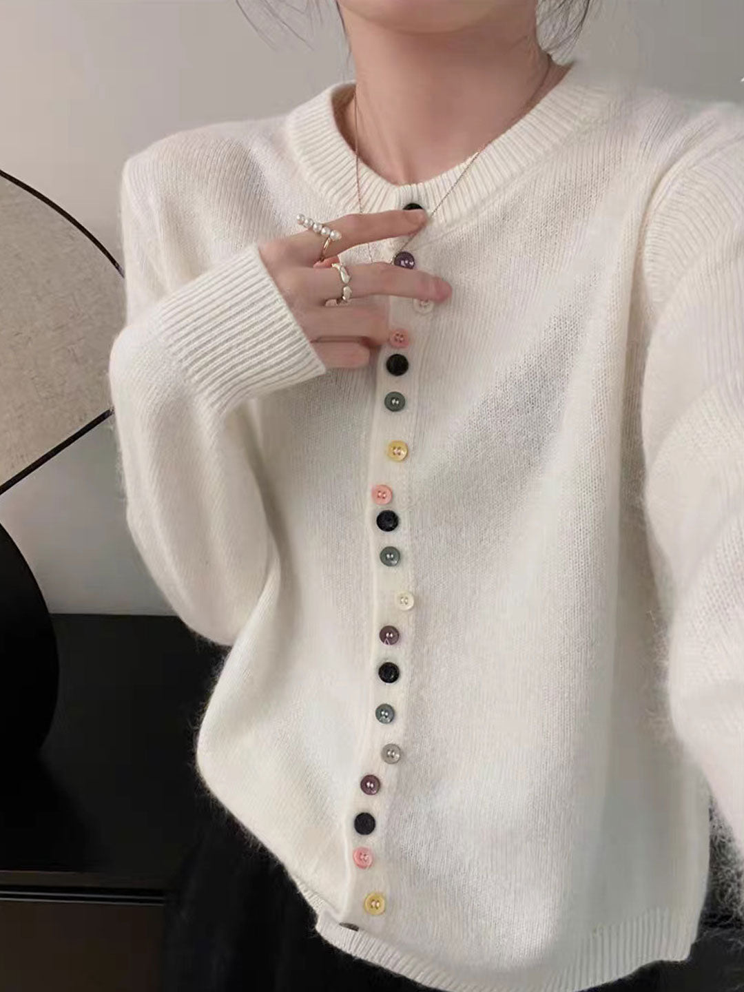 CANDY – FINE GAUGE ACCENT CARDIGAN