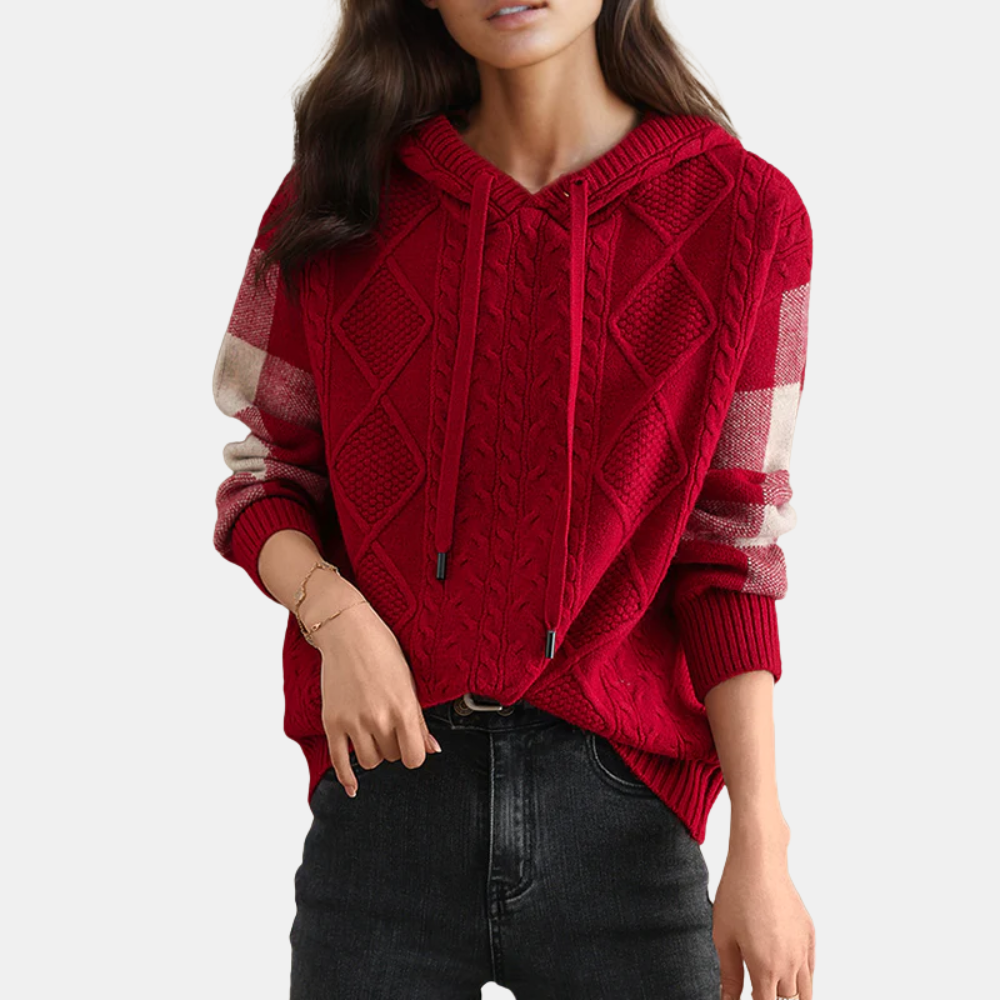 Babs | Cable Knit Hoodie Sweater