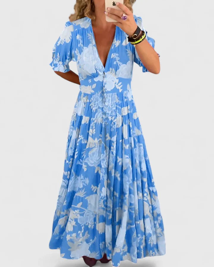 Loryssa™ | Chic V-Neck Summer Dress