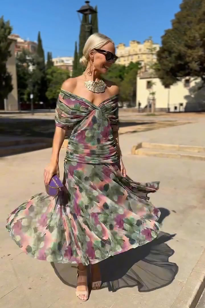 Henrietta™ | Elegant Floral Maxi Dress for Women – V-Neck Party Outfit