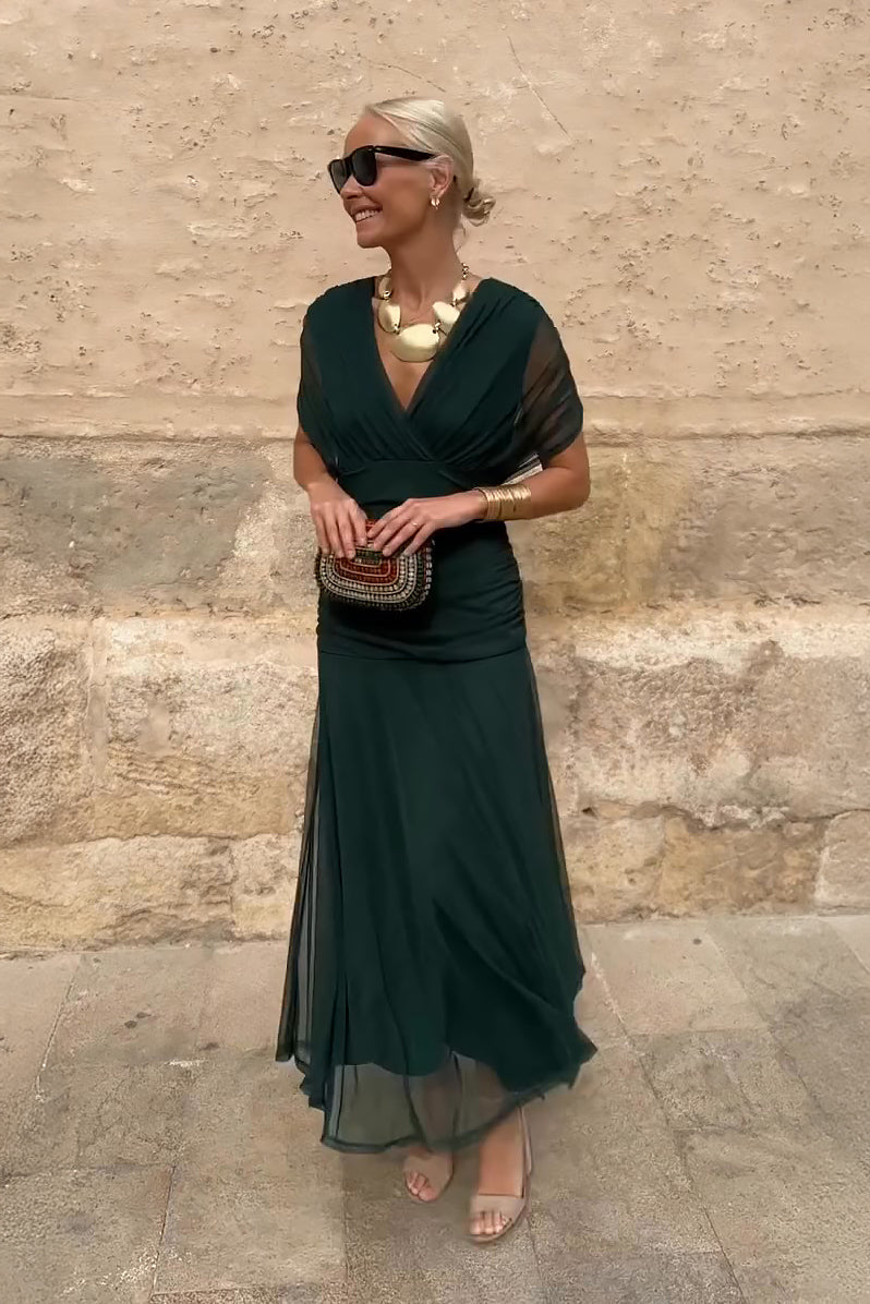Henrietta™ | Elegant Floral Maxi Dress for Women – V-Neck Party Outfit