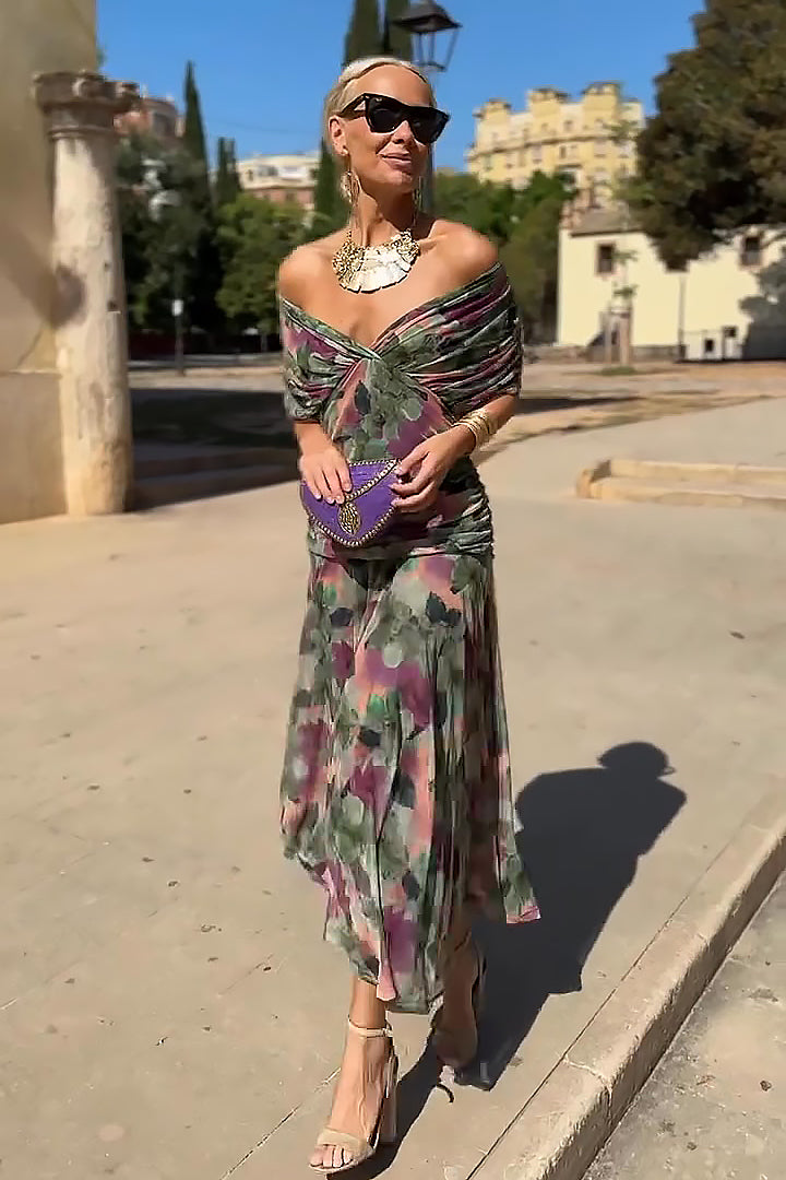 Henrietta™ | Elegant Floral Maxi Dress for Women – V-Neck Party Outfit