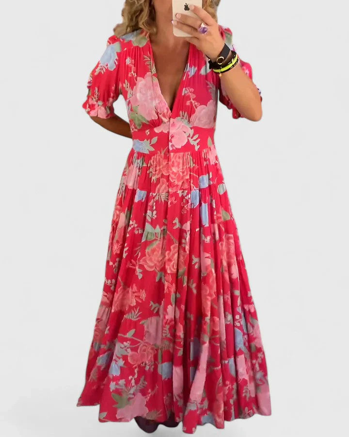 Loryssa™ | Chic V-Neck Summer Dress
