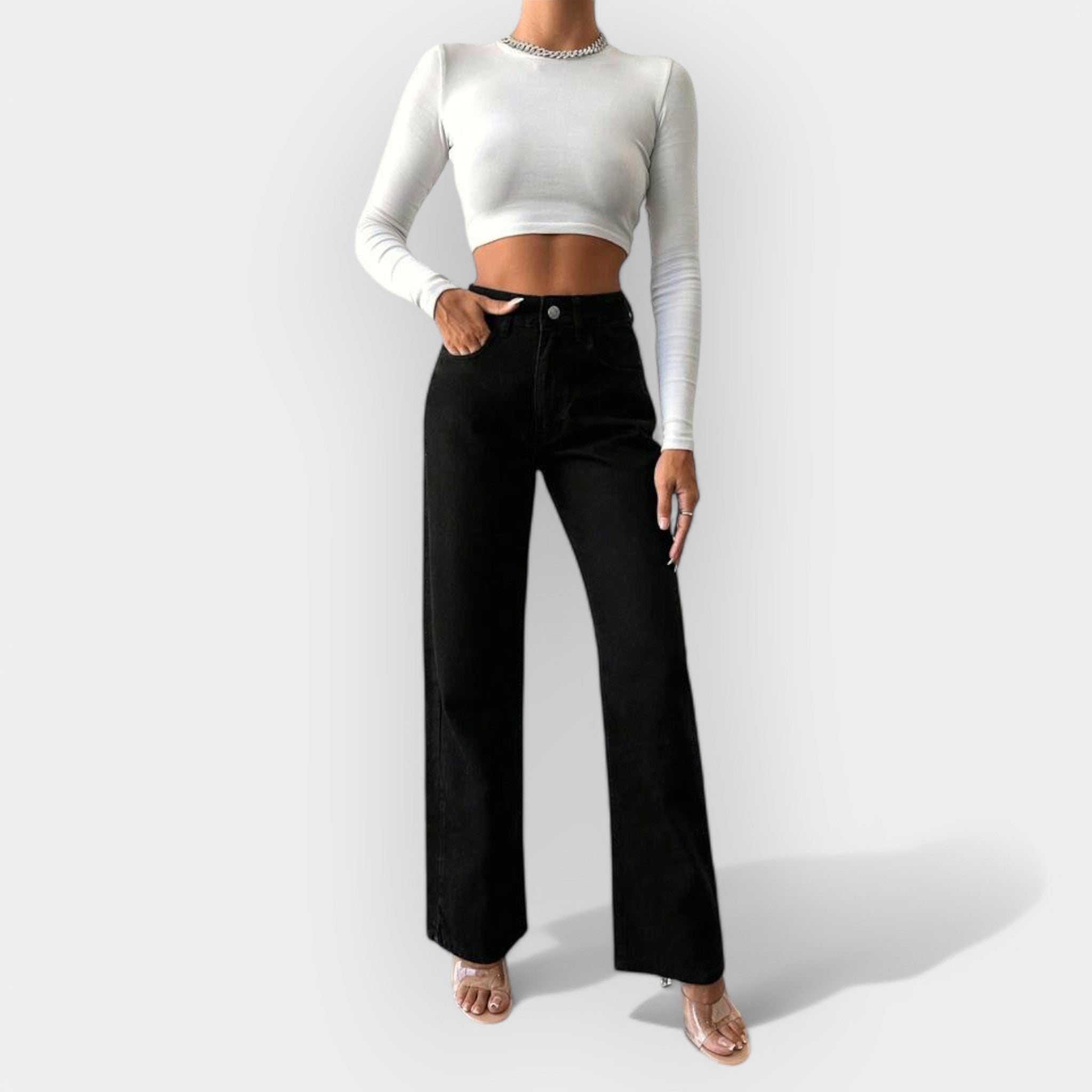 Wide Leg High-Waisted Jeans