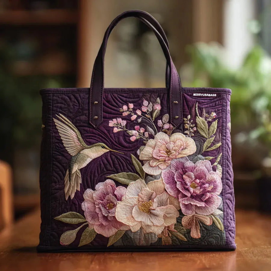 Handmade Bag - Hummingbirds and Orchids