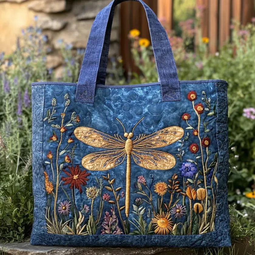 Handmade Bag - Golden Dragonfly