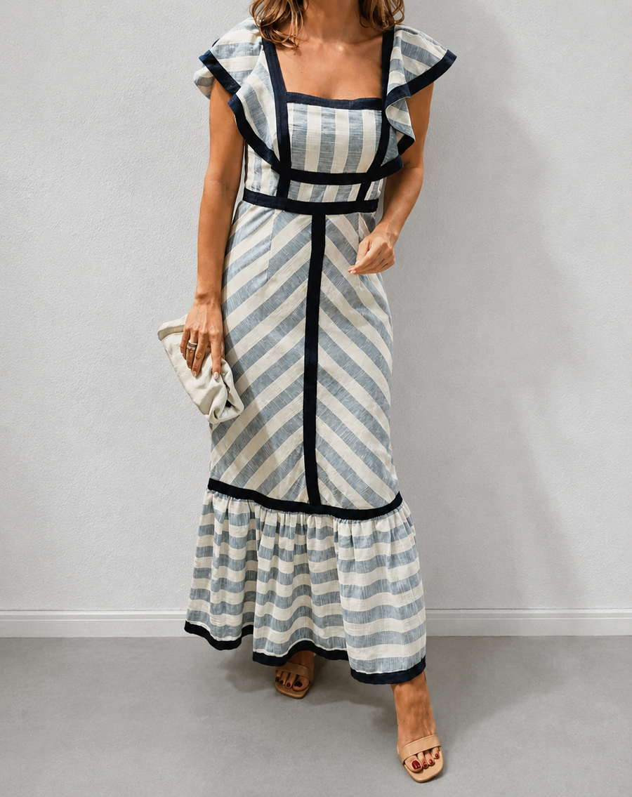 Dianne | Retro Striped Maxi Dress
