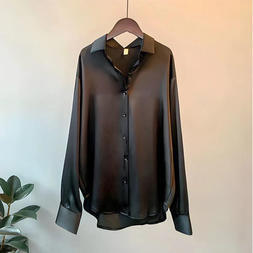 DENISE – THE ELEGANT SILKY BUTTON-UP SHIRT