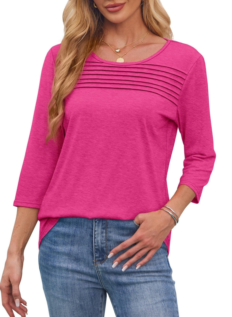 Mona | Pleated 3/4 Sleeve Top