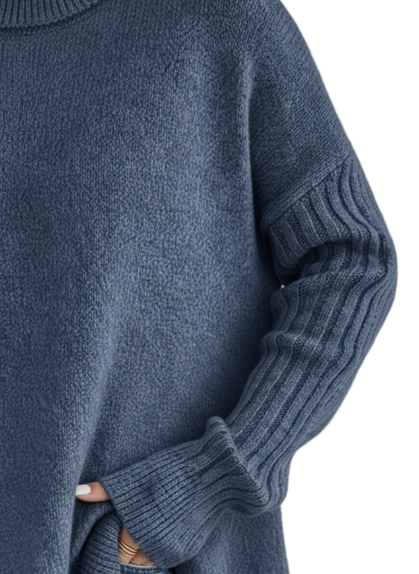 NAOMI – COZY ASYMMETRICAL TURTLENECK SWEATER