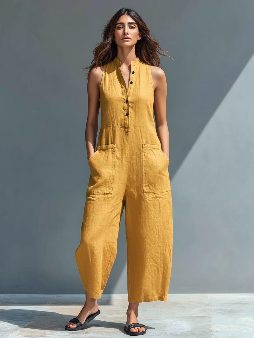 Claudia - Minimalist Linen Jumpsuit for Women