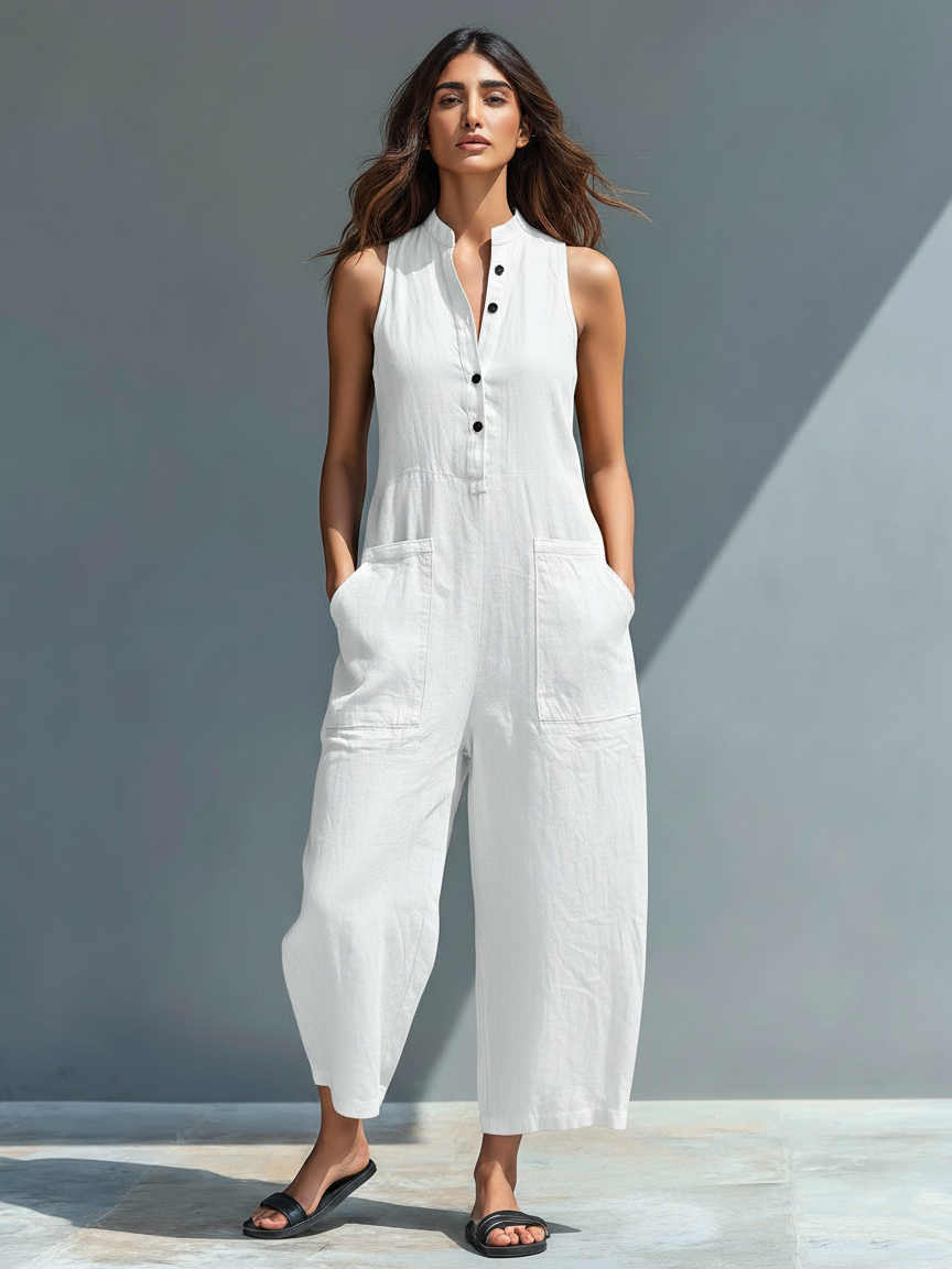 Claudia - Minimalist Linen Jumpsuit for Women