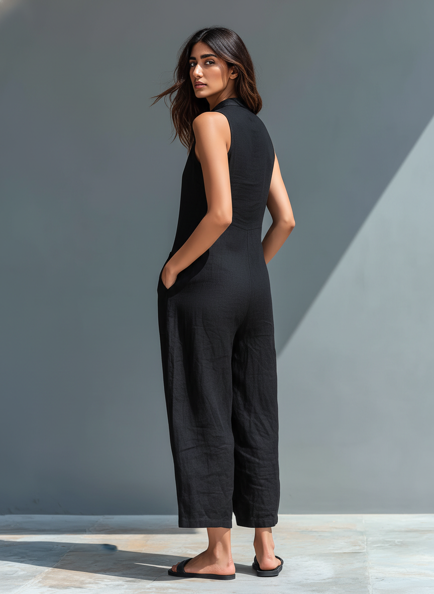Claudia - Minimalist Linen Jumpsuit for Women