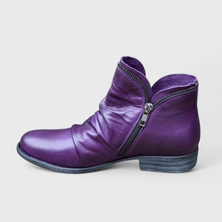 HANNAH – LUXE LEATHER ANKLE BOOTS