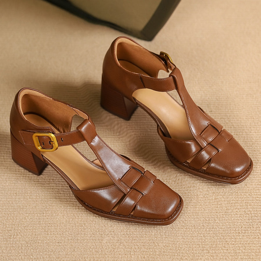 Marseille Leather Strap Heels