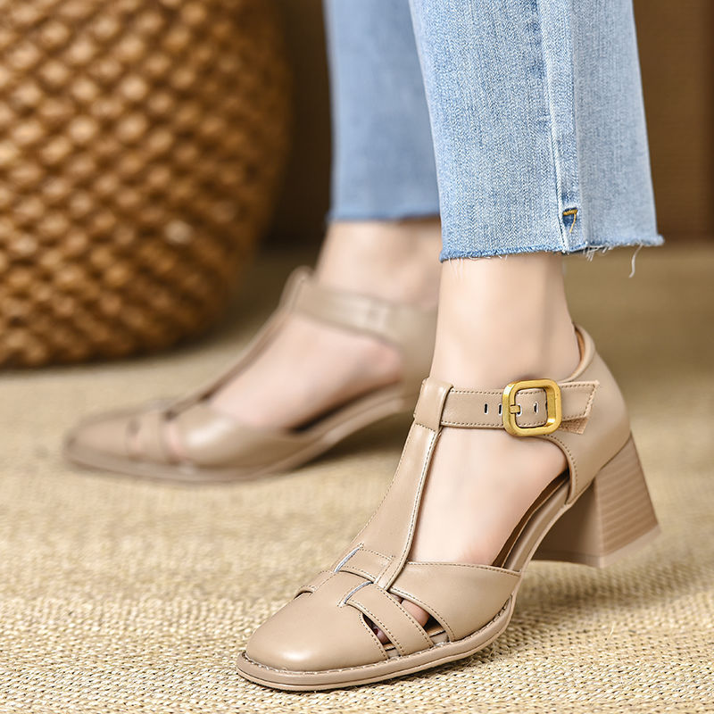Marseille Leather Strap Heels