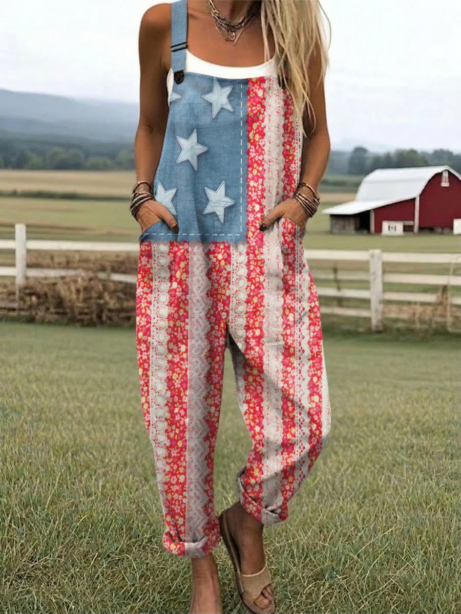 Martha | Star Stripes Jumpsuit