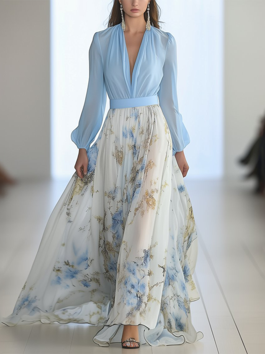 Oriana | V-Neck Floral Maxi Dress