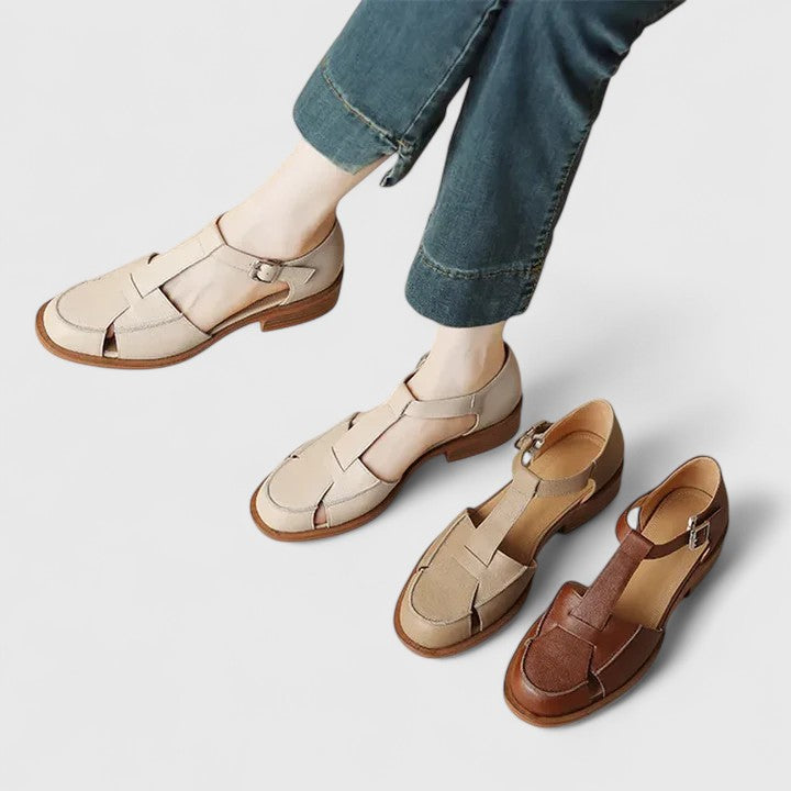 MARA – VINTAGE EDGE T-STRAP SANDALS