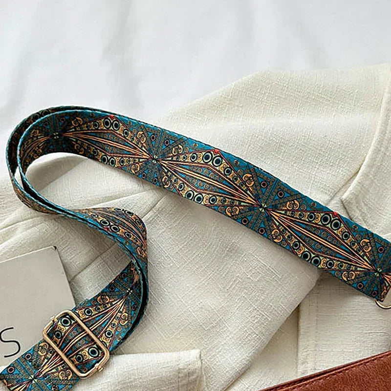 Embjørg | Classic Shoulder Bag with Adjustable Patterned Strap