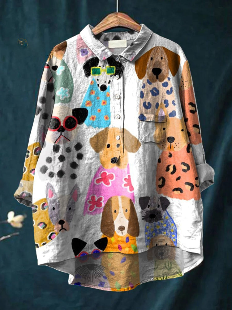 Pawsitive Dog Print Shirt