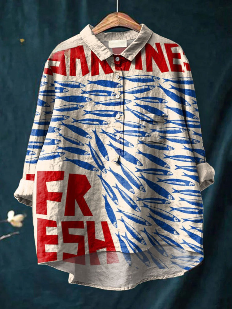 Fresh Sardines Print Shirt