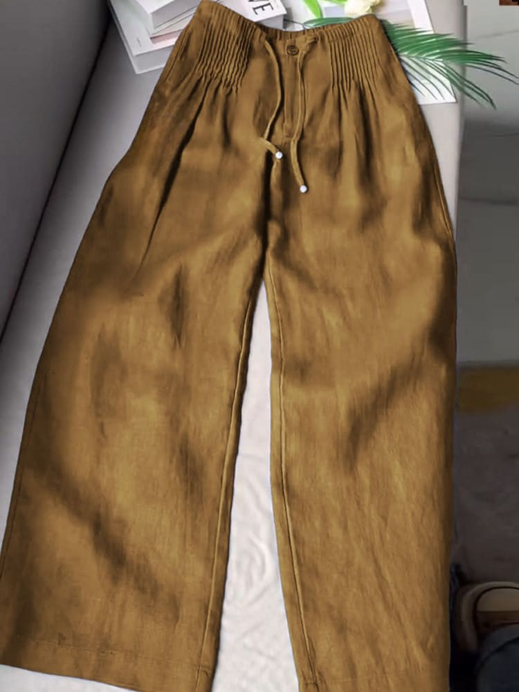 ARLETTE – PLEATED LINEN COMFORT FIT PANTS