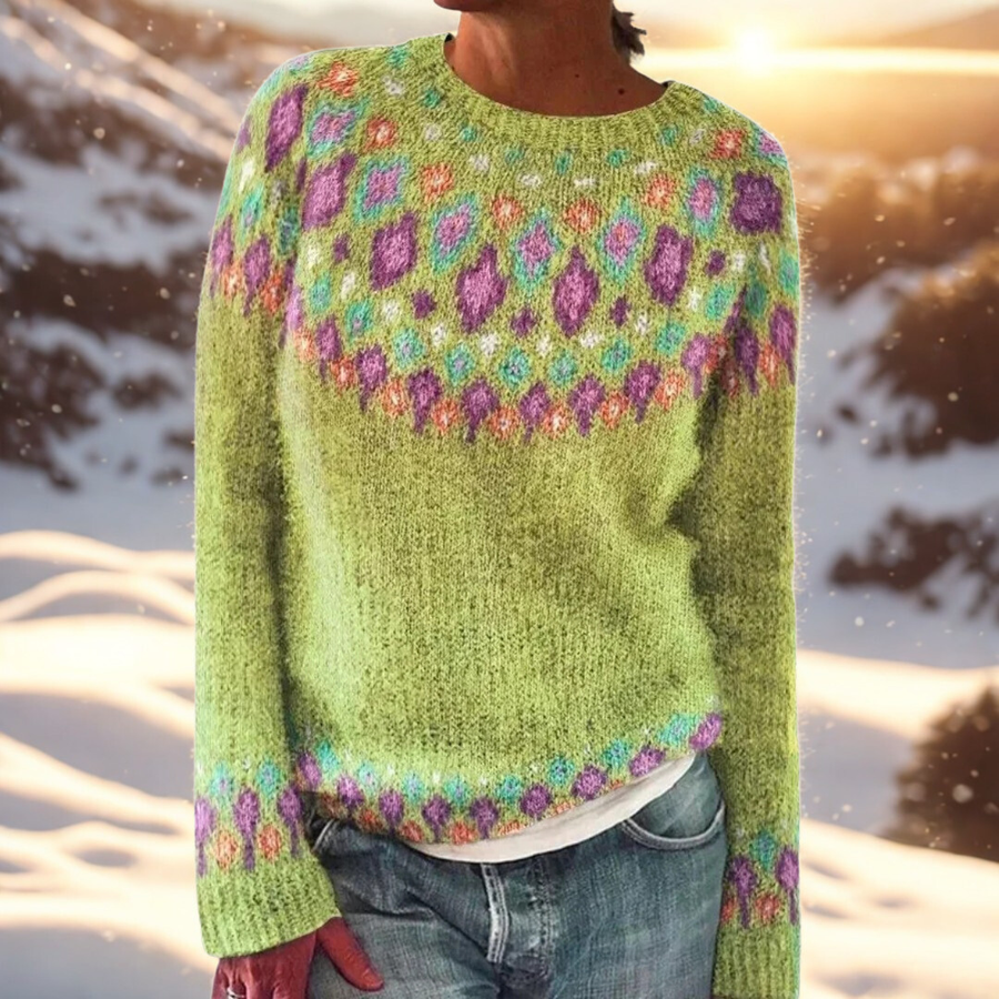 Matilda – Comfort Knit sweater with Fair Isle Detail