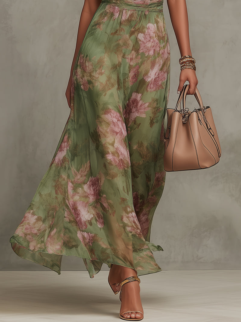 Serena ∙ Long Floral Chiffon Dress for Women