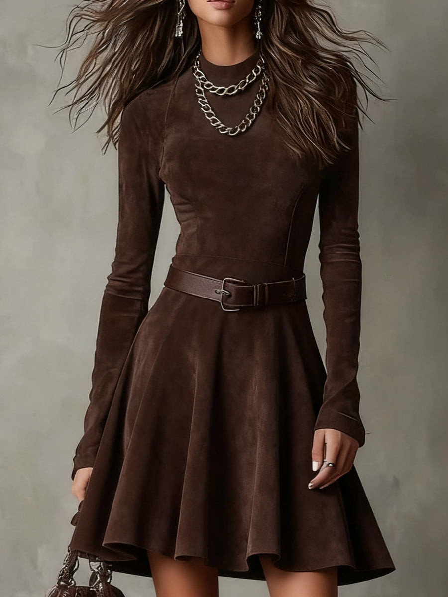 Meredith | Vintage Suede Mini Dress