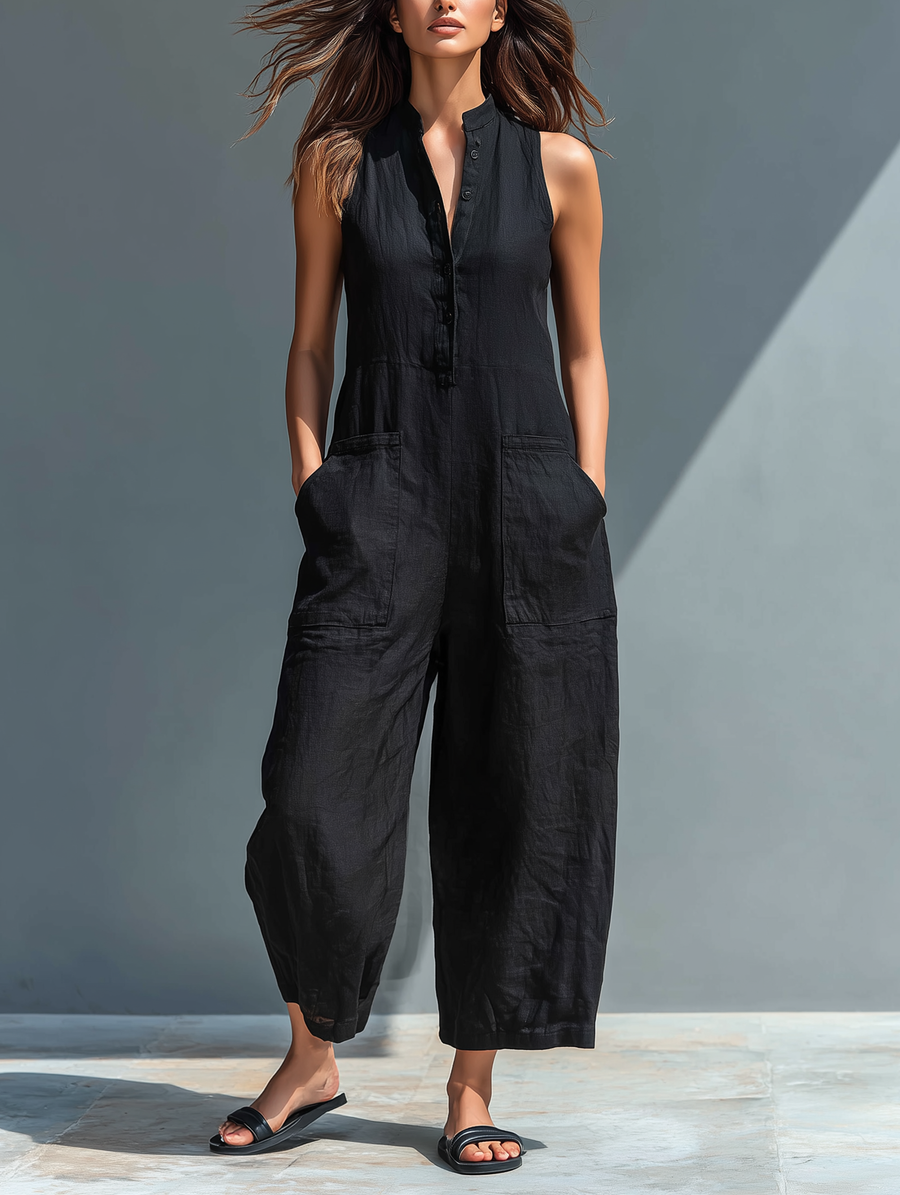 Claudia - Minimalist Linen Jumpsuit for Women