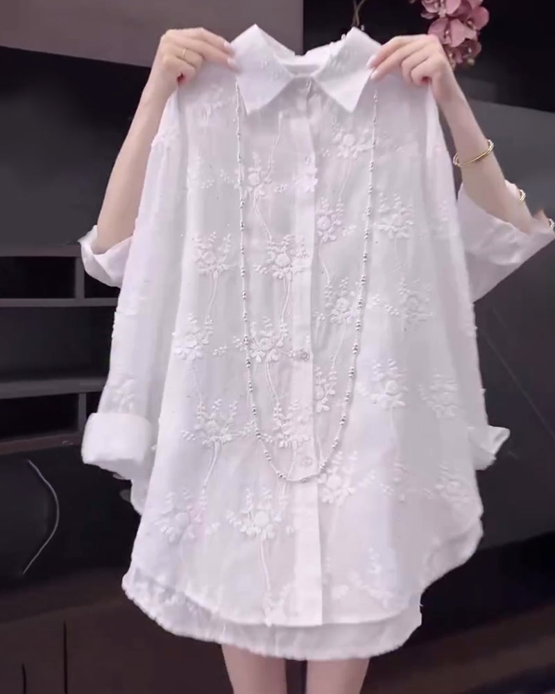 GRETA – EMBROIDERED BUTTON-DOWN SHIRT