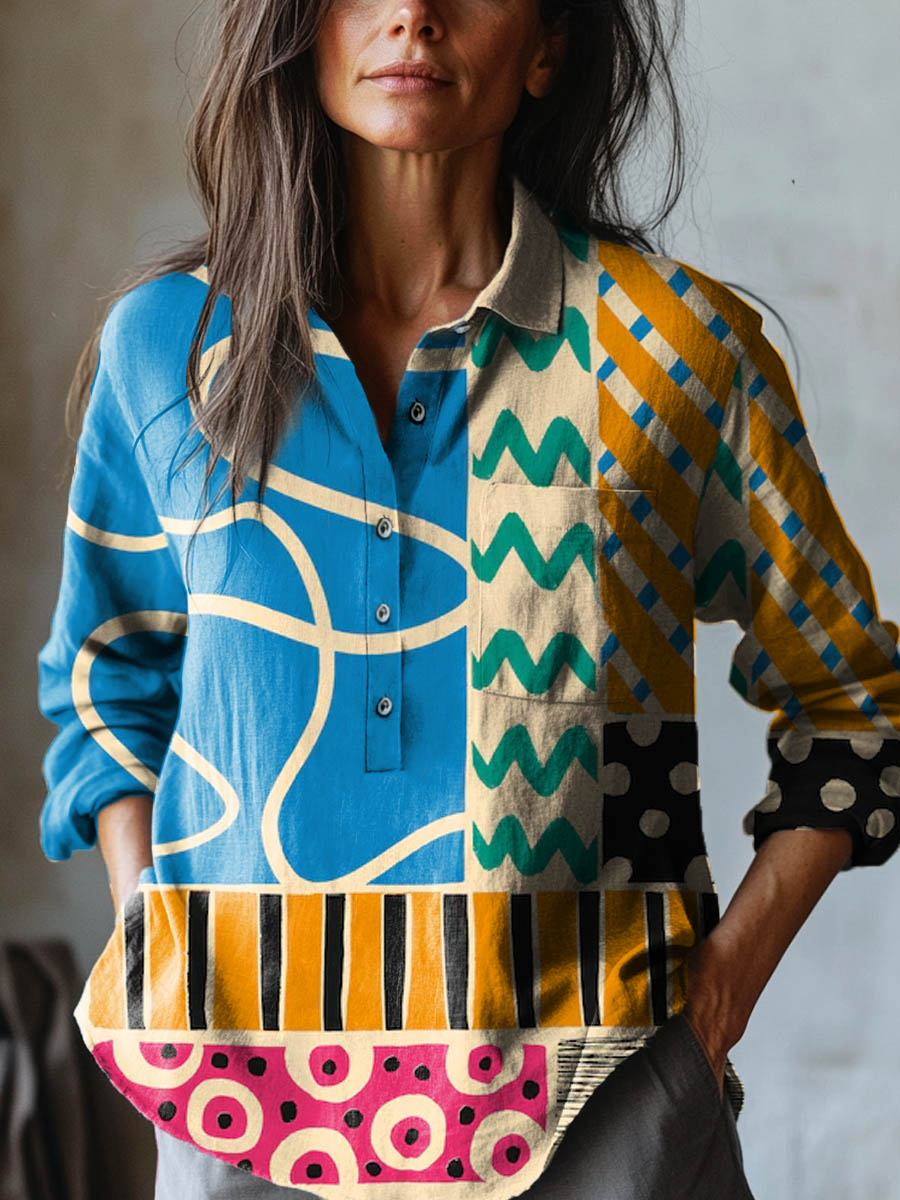 Colorful Geometric Print Shirt