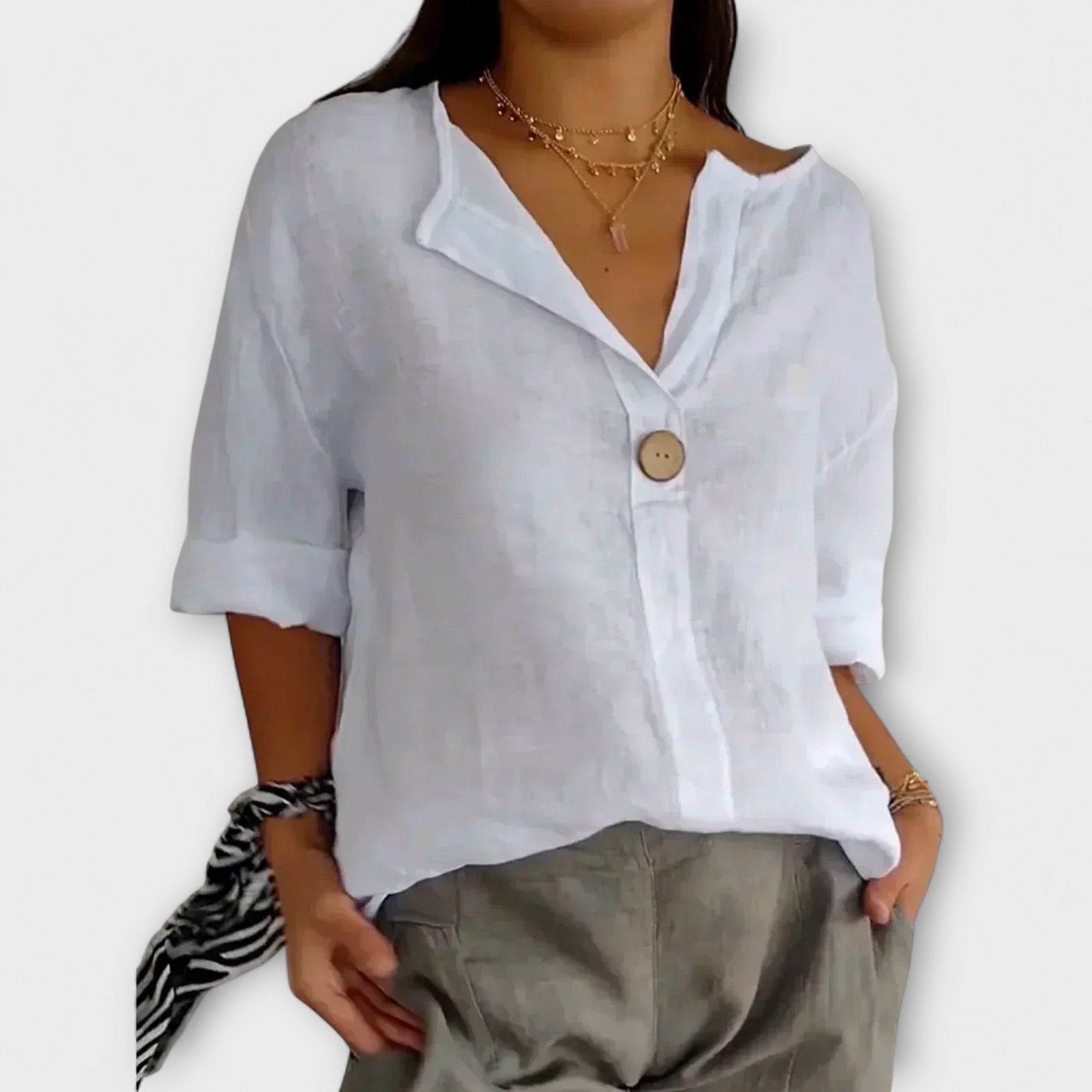 ARIA – LAIDBACK CHIC BUTTON BLOUSE